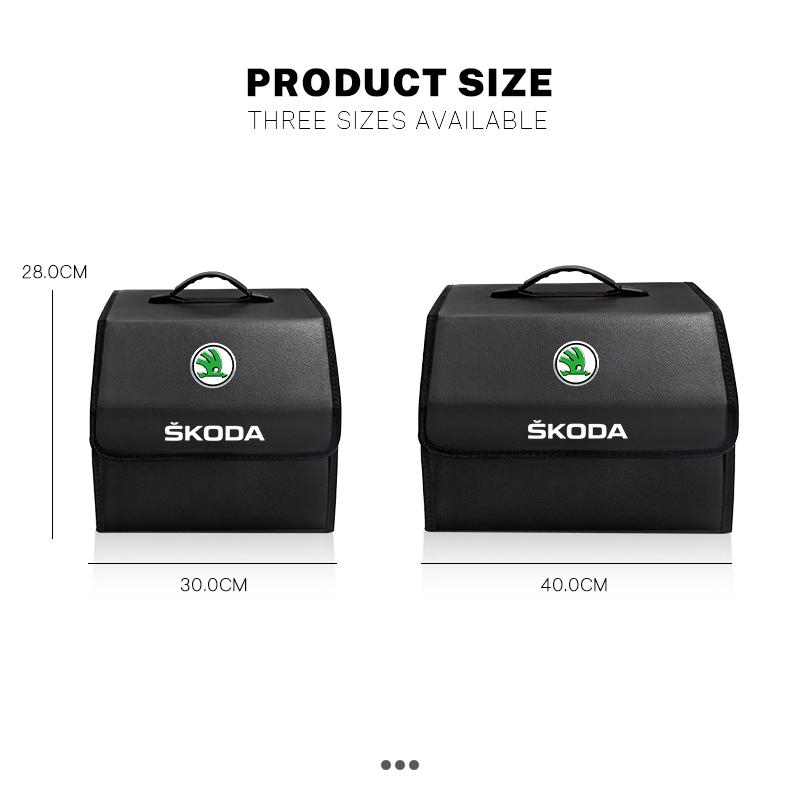 HIAQ2 Car Trunk Storage Box Leather Tidying Organizer Bag For Skoda Octavia Superb Rapid Kodiaq Karoq Fabia Kamiq Vision RS Yeti Scala