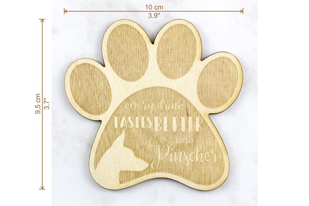German Pinscher – Mug coaster, engraved coaster with dog | Art-Dog