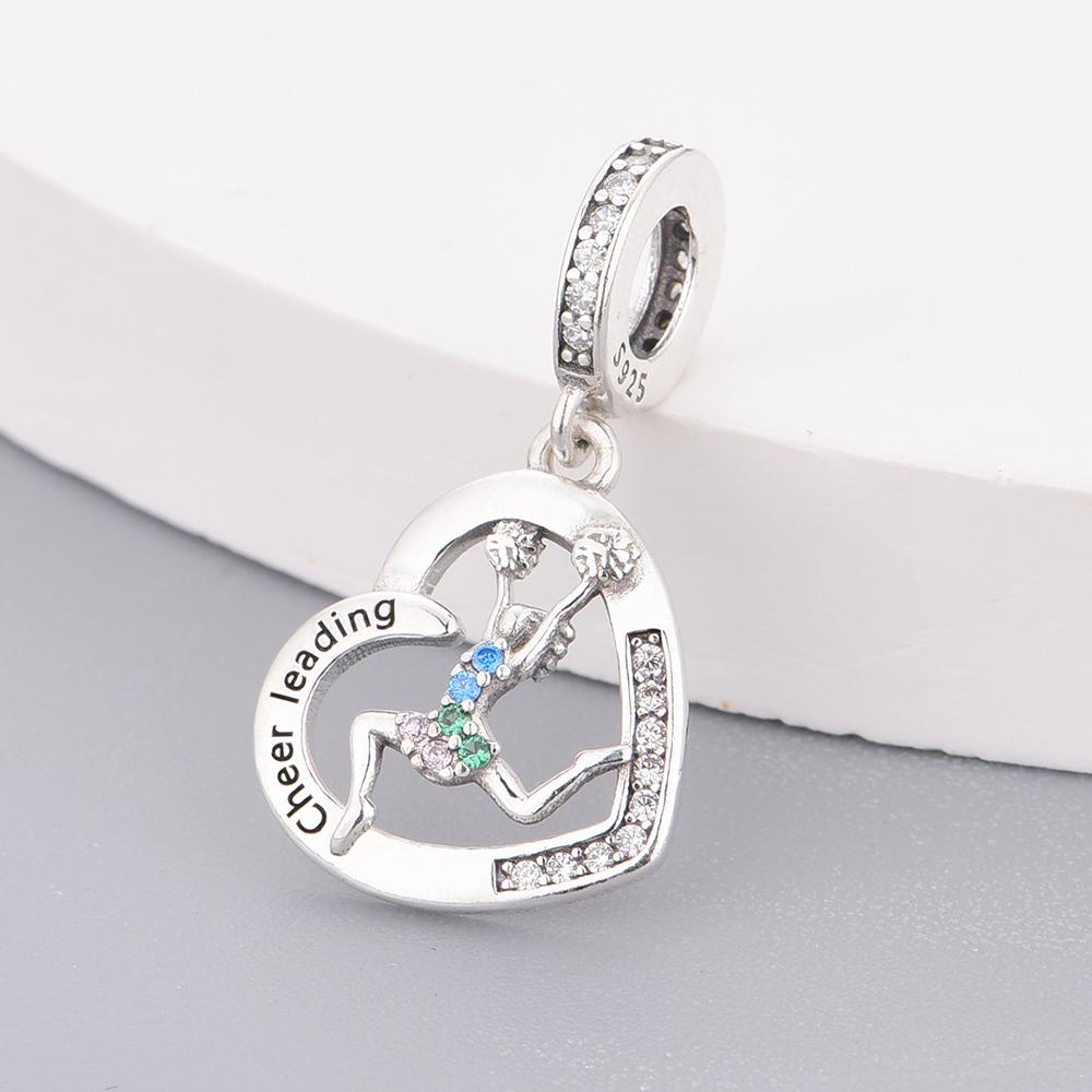 Fit Charm Bracelet 925 Silver Swimming Pole Dance Cheerleader Golf Volleyball Baseball Runner Bead For Making Berloque