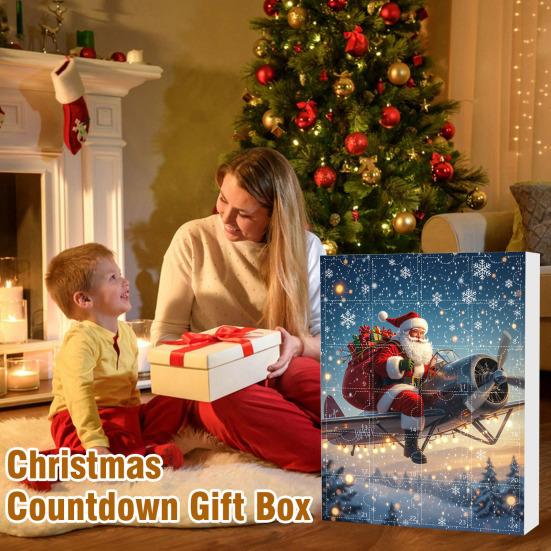 2025 Transportation Advent Calendar 24 Days Christmas Countdown with Collectible Train Plane Pendants Holiday Gifts for Toddler Boys Kids