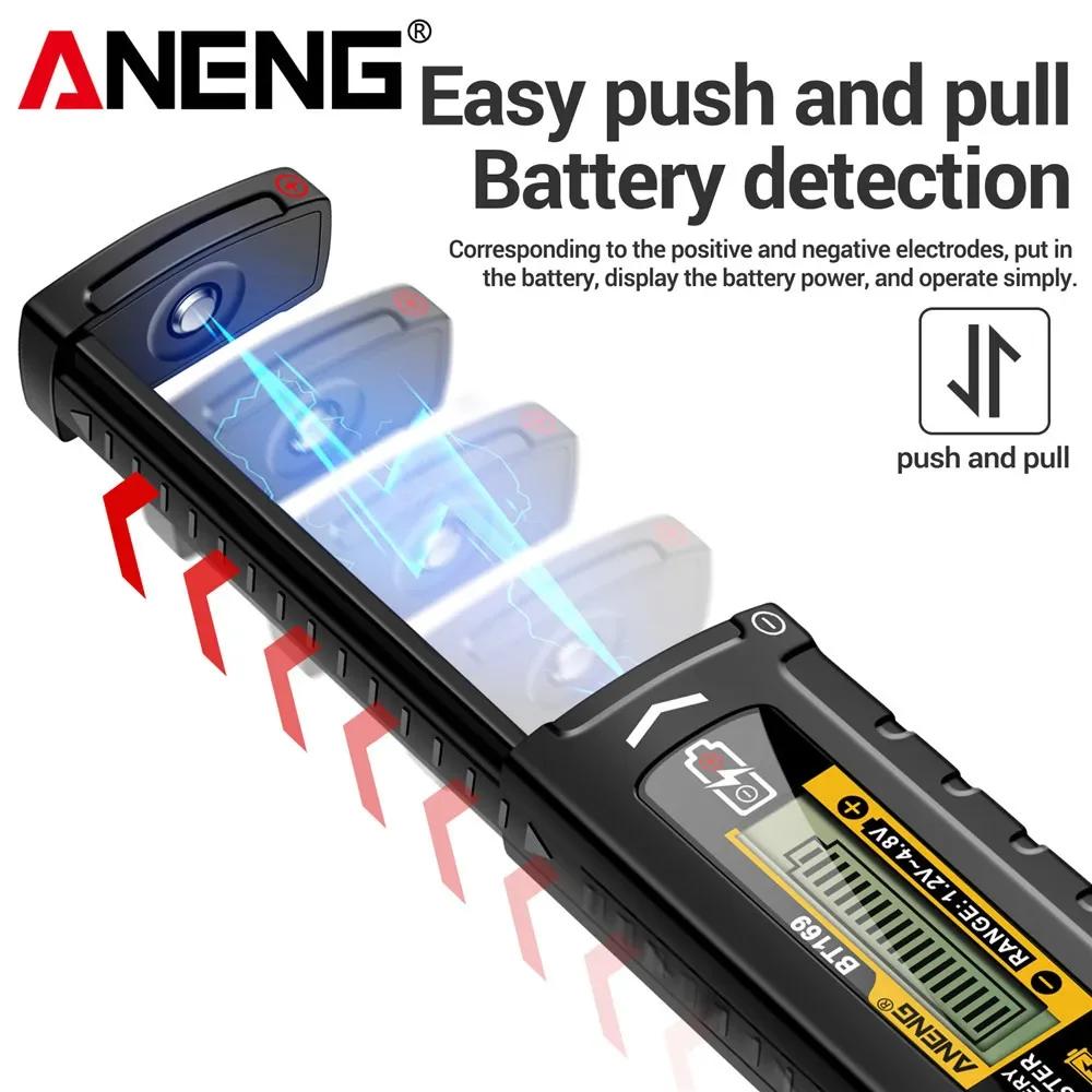 ANENG BT169 Digital Battery Tester No Power Required Detector for AA AAA 9V 18650 Button Cell