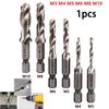 1pc Hex Shank Titanium Coated HSS Screw Thread Metric Tap Drill Bits Screw Machine Compound Tap M3 M5 M6 M8 M10 Hand Tools
