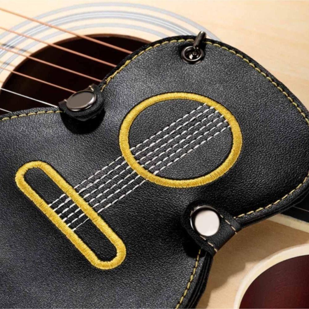 Large Capacity Guitar Plectrums Bag Guitar Shaped Guitar Pick Clip Guitar Pick Holder Bag Ukuleles