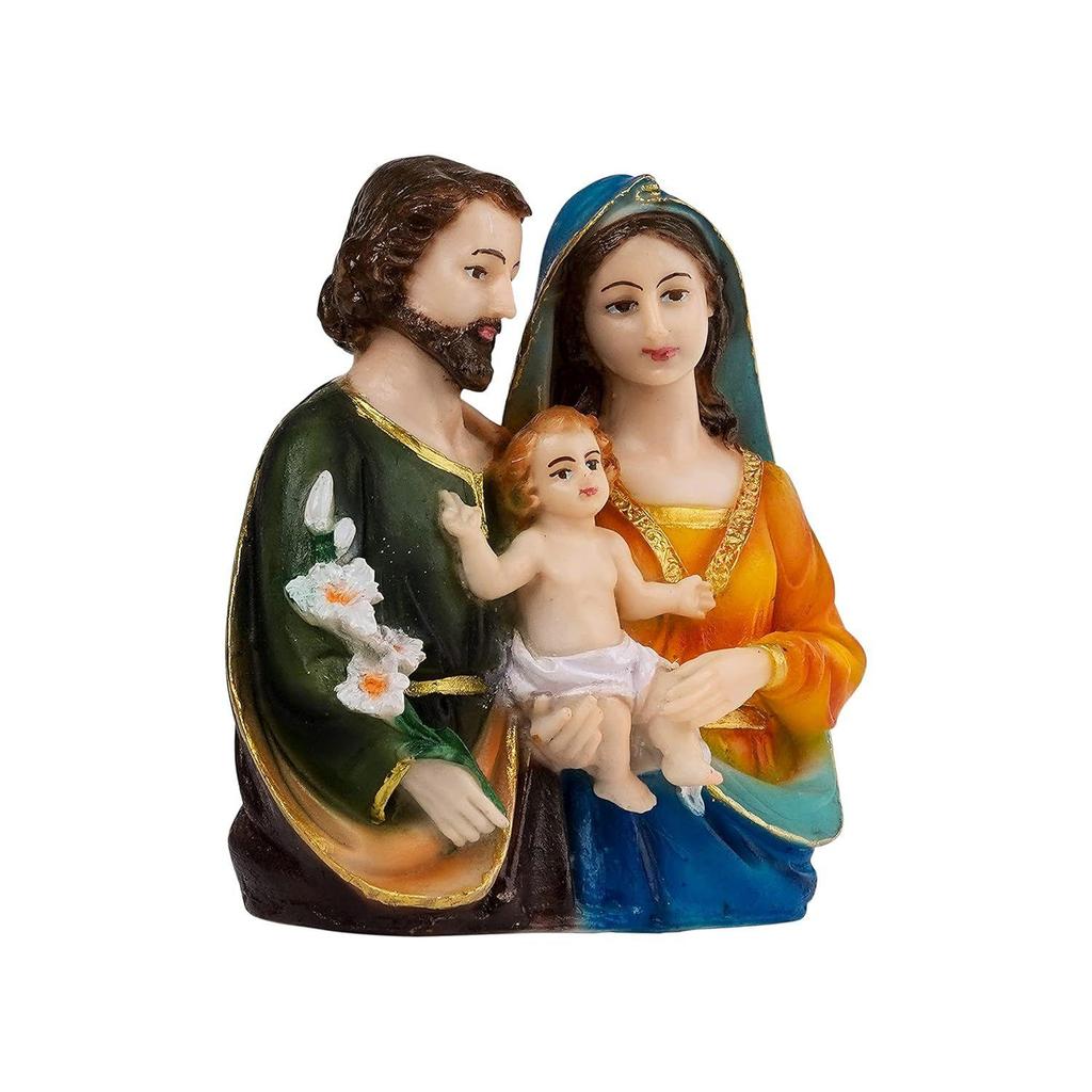 Holy Family Statue Christian Showpiece Figurine Gifts for Home Decor God Idol House Warming Wedding Anniversary,