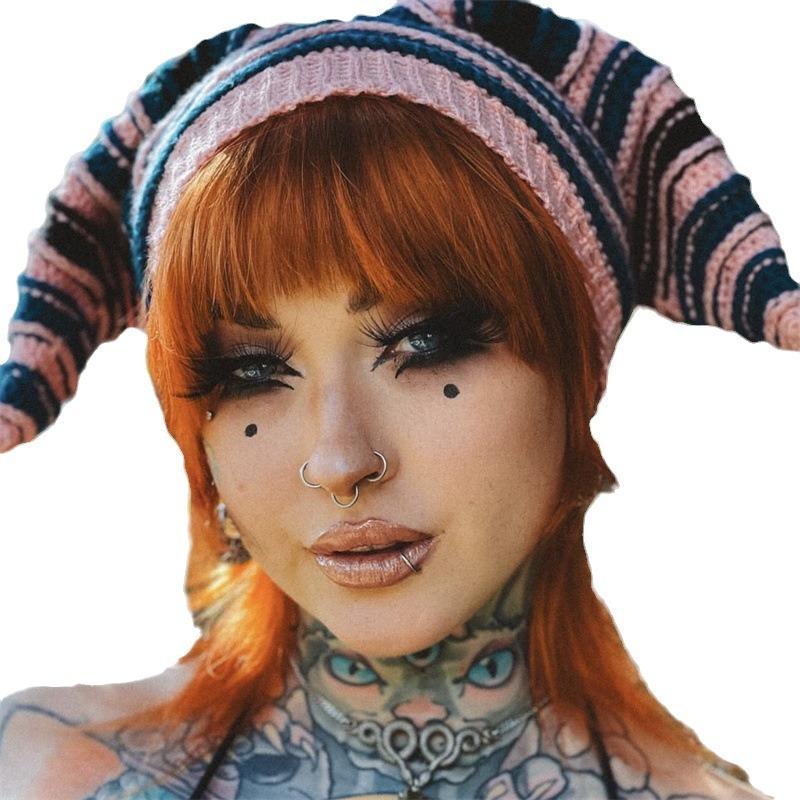 Новая вязаная крючком смешная персонализированная шапка-пуловер с черепом и ушками кролика для взрослых