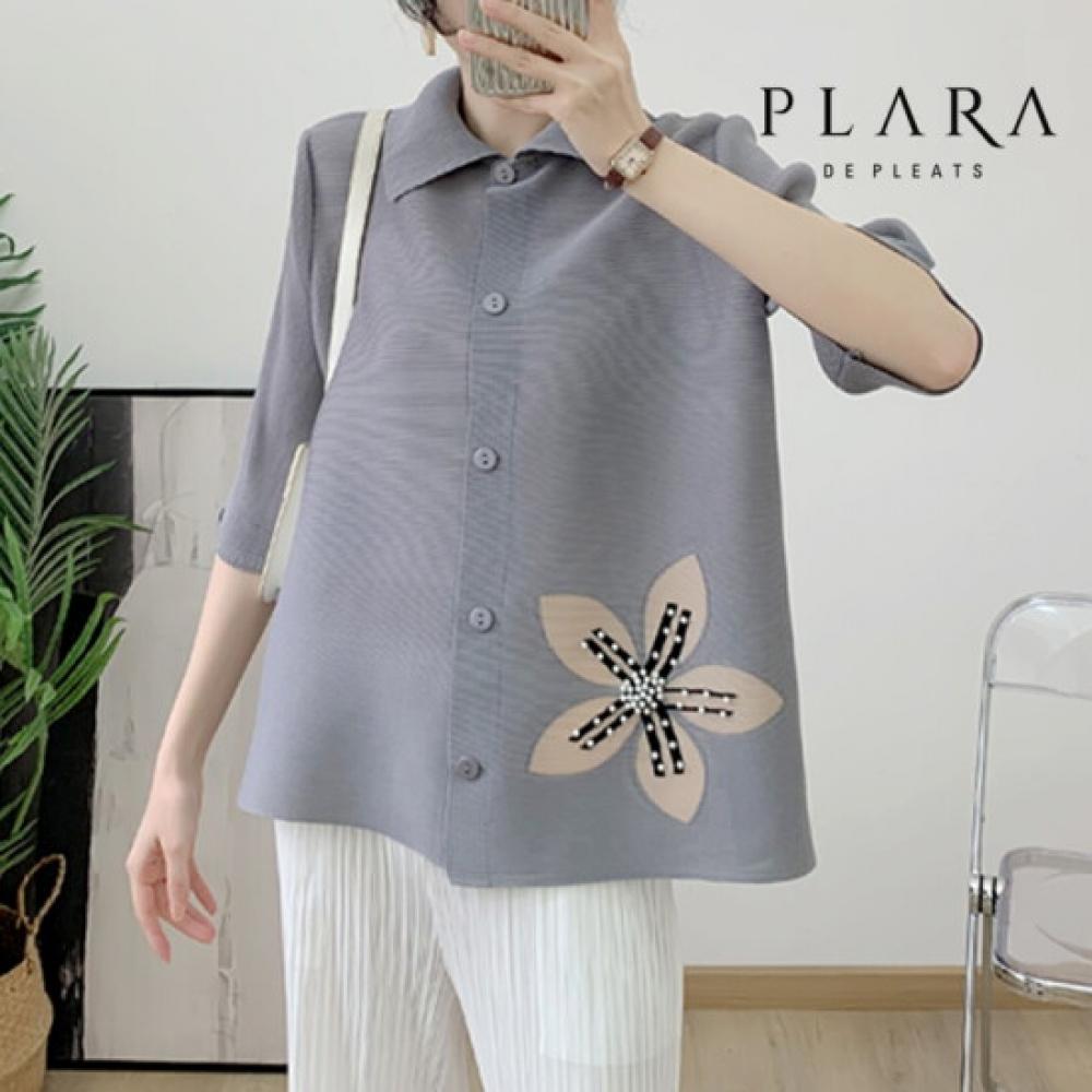 Plara Pearl ButTon Pleated Floral 3 4 Sleeve Jacket Up To 88 Pk3sjk019c