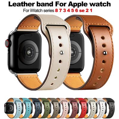 Ремешок из кожи для часов Apple Watch Band 44 мм 45 мм 41 мм 40 мм 42 мм 38 мм 49 мм 45 мм браслет Correa IWatch Series 8 Ultra 3 6 SE 7 ремешок