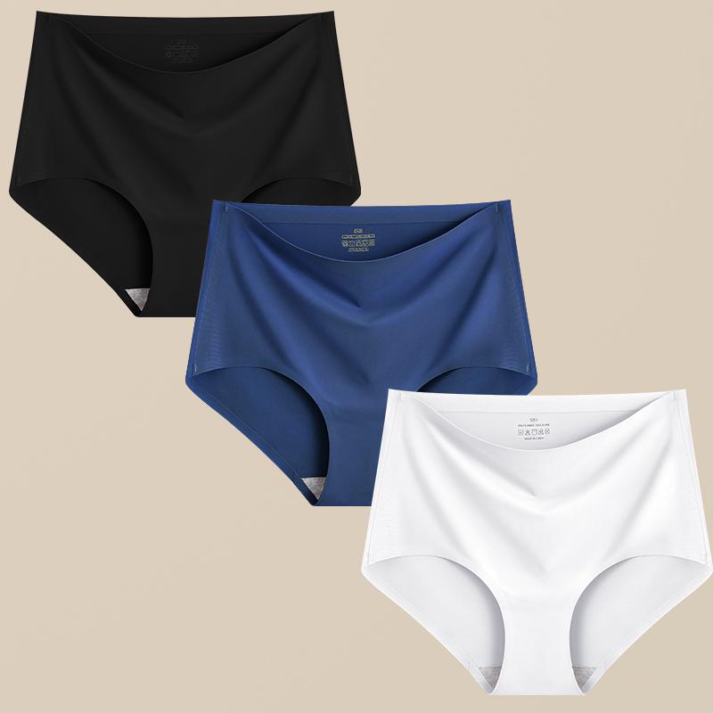 FINETOO 3 шт. женские трусики бесшовное нижнее белье невидимые брифы с высокой посадкой полной посадки дышащие влагоотводящие трусы