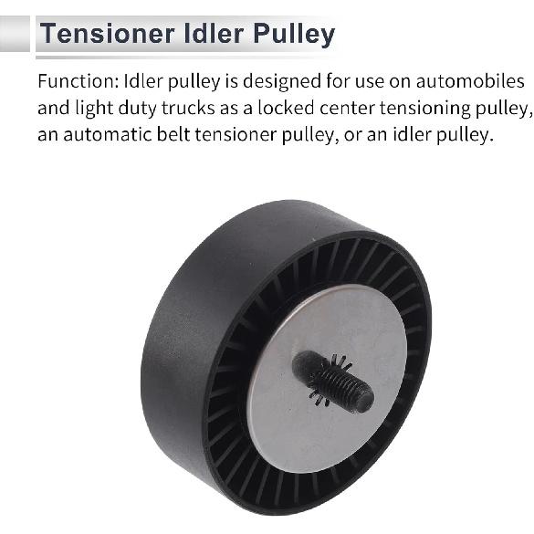 Drive Belt Idler Pulley for BMW 335 2007-2013 Serpentine Tensioner Pulley Idler with Bolt Washer No.11287557851 Plastic Black 1 Pcs