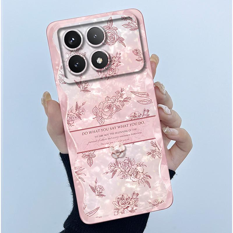Для Xiaomi Poco X6 Pro 5G Чехол Poco X6Pro Задняя крышка Модный Минимализм Цветочный Мягкий Жидкий Силиконовый Чехол Для PocoX6 Pro Fundas