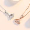 Smart Diamond Studded Fan-shaped Skirt Necklace for Women Smart Collarbone Chain Simple New Pendant Qixi Gift