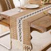 Zhinianhua Cotton Linen Tassel Table Runner