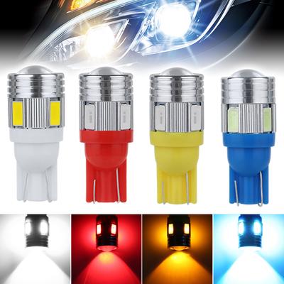 T10 Автомобильная светодиодная лампа W5W 6SMD 5630, фонарь заднего хода, лампы для чтения, постоянный ток 12 В, автомобильная клиновидная боковая подсветка номерного знака, лампы багажника