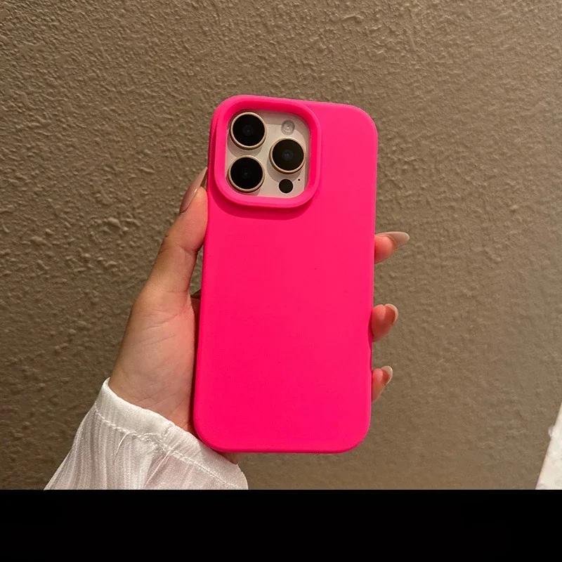 Конфетный однотонный матовый мягкий чехол для iPhone 14 15 16 Pro Max Plus 16e 11 12 13 Кнопка управления камерой Жидкий силикон Тонкая накладка