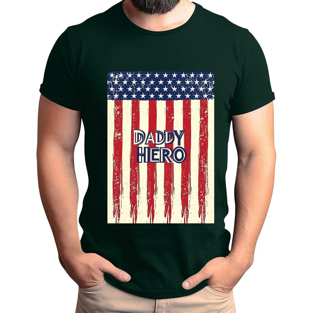 Мужская футболка с принтом флага ко Дню отца, мужской свободный повседневный топ с коротким рукавом