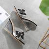 Women's High-Heeled Sandals Summer All-Match Simple Women's Shoes Beveled Transparent Heels