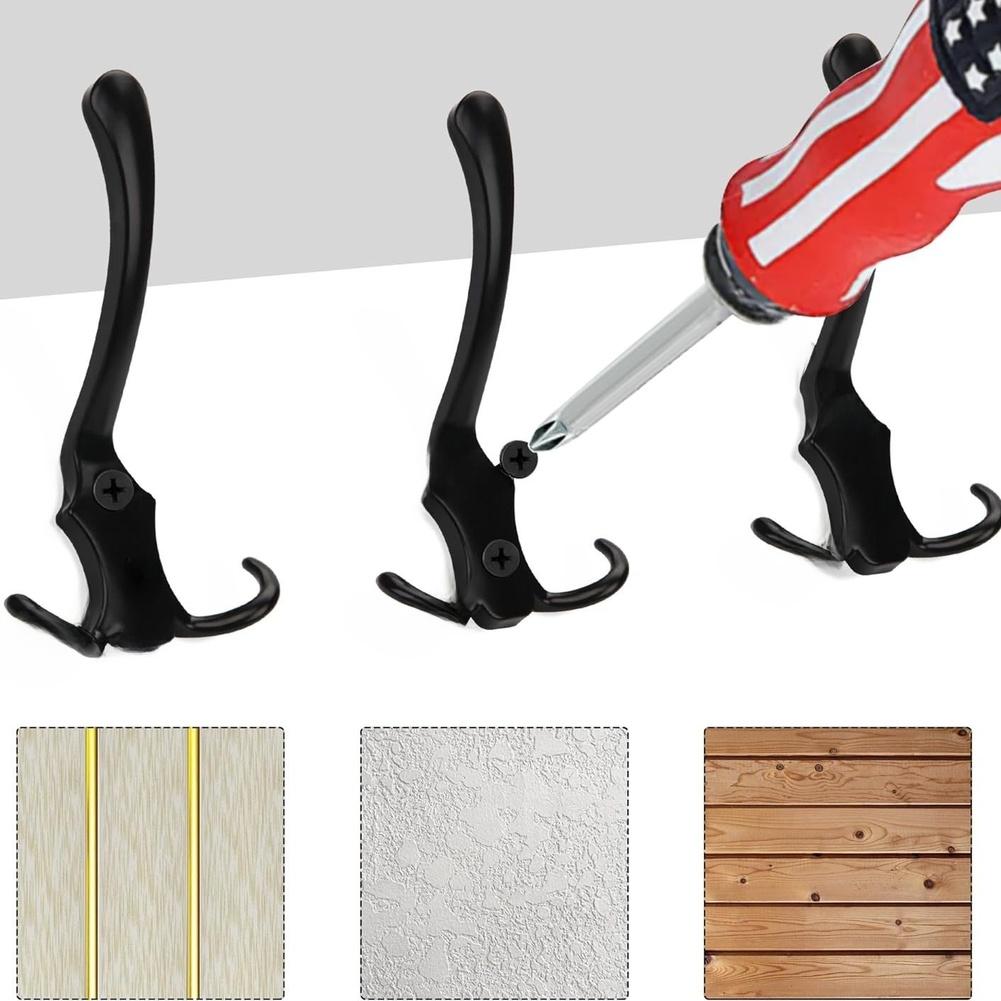 10 Pack Heavy Duty Double Wall Hooks for Maximizing Vertical Storage Space in Entryways Closets Kitchens Bathrooms