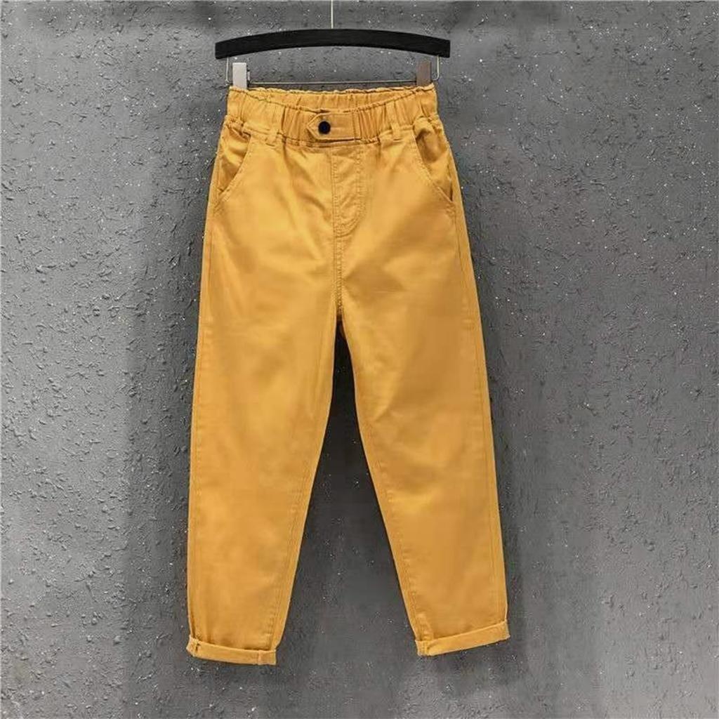 Женские синие свободные повседневные джинсы с контрастным краем и широкими штанинами