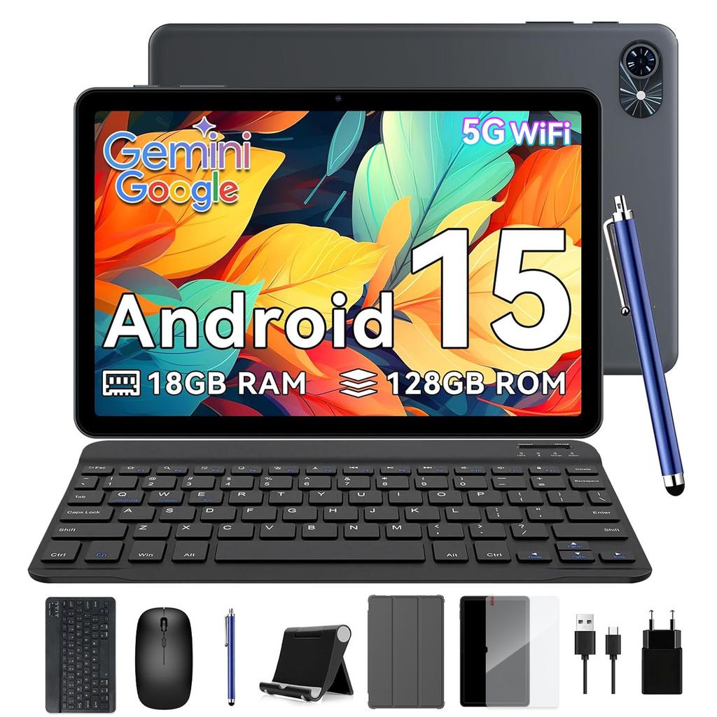 TABWEE T80 Set Android 15 6GB RAM 128GB ROM Tablet 10.1 Inches 1280x 800 FHD Display Octa Core UMS312(T310) PC Tablet