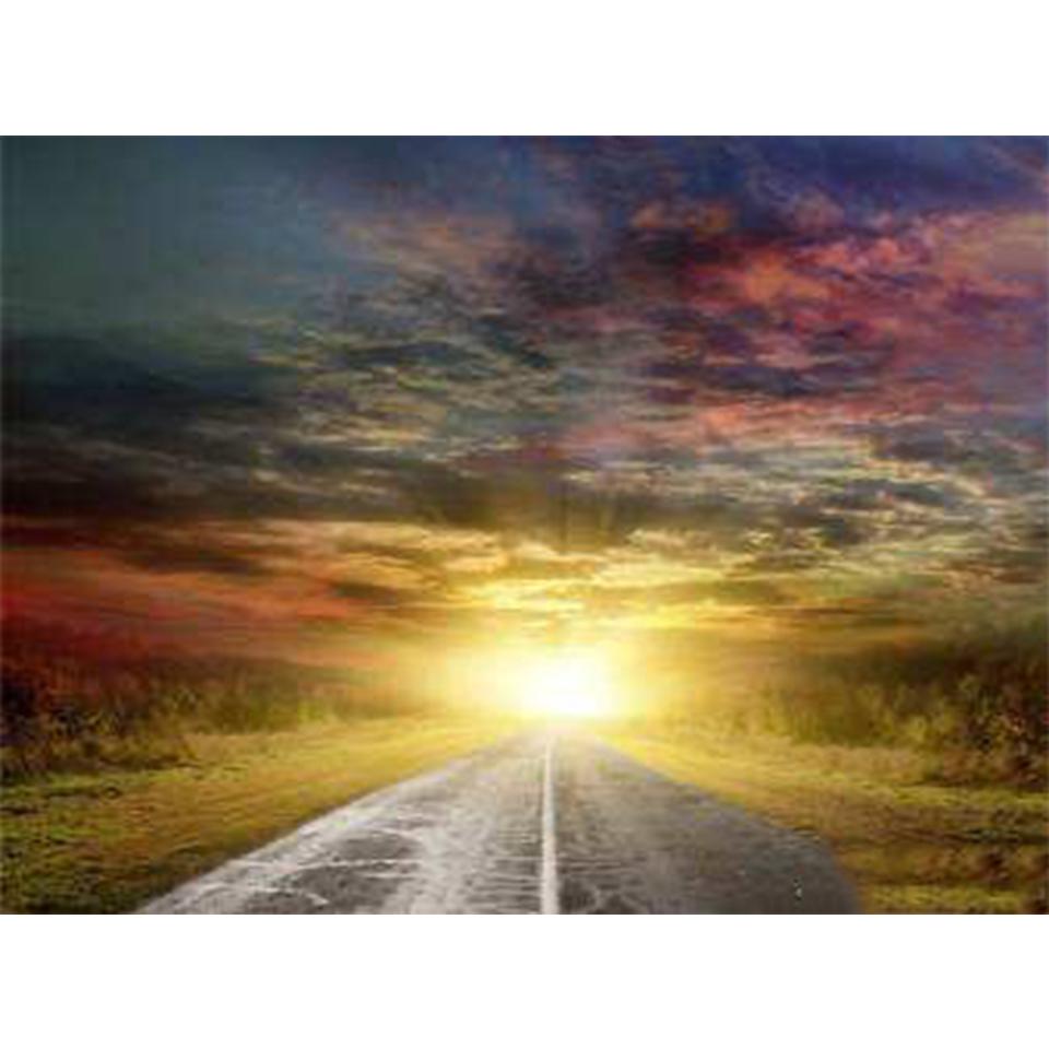 5D DIY Diamond Painting Sunset Coastal Landscape Rhinestone Art Picture Full Round Cross Stitch Mosaic Kit Home Decoration Gift