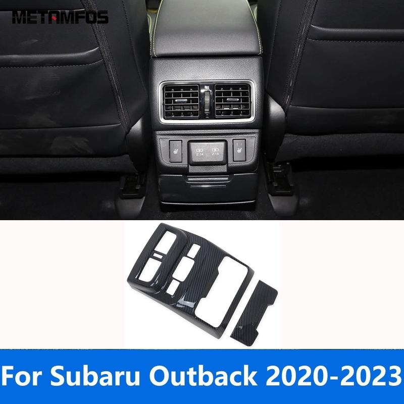 Accessories For Subaru Outback Carbon Fiber Rear Seat Air Condition Vent Outlet Cover Trim Car Styling