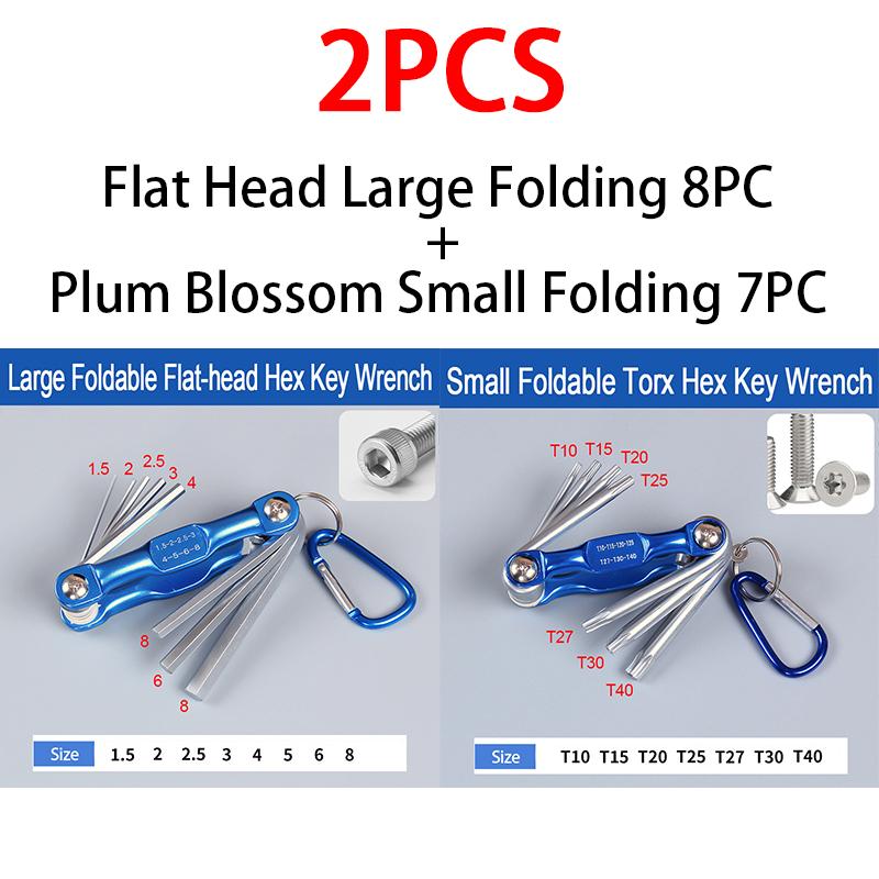 Portable 8 in 1 Folding Hex Wrench Multifunctional Hand Tool Hex Key Allen Wrench Set - High Quality Hand Tool for Daily Repair
