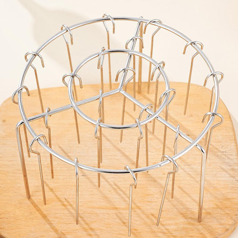 Кухонный вертикальный держатель для шампуров Круглая решетка для гриля аэрофритюрницы Съемная решетка для гриля Решетка для шашлыка со стальными шампурами