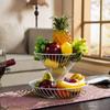 Household Double-decker Fruit Basket Living Room Stylish Dried Plate Modern Kitchen and Vegetable