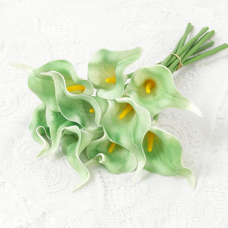 2/5Pieces Real Touch Calla Lily Artificial Flowers White Wedding Bouquet Bridal Shower Party Home Flower Decoration Fake Flowers