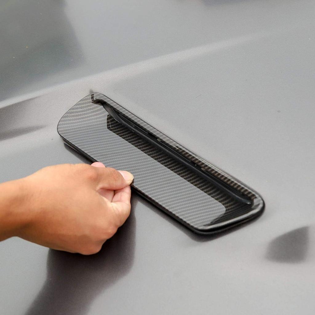 JeCar Carbon Fiber Hood Scoop Vent Inserts Trim for 2015-2024 Dodge Challenger Exterior Accessories