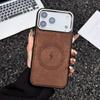 Роскошный Чехол с Текстурой Кожи и Поддержкой Lightning Charging для iPhone 17 Air 16 15 14 13 12 11 Pro Max Plus XS XR, Магнитная Крышка для Magsafe