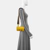 [Pre-Owned] Baguette Flat Gold Logo Leather Baguette Crossbody Shoulder Bag - Excellent #1MT2NLV