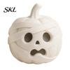Modern 3D Printed Home Decor Mummy Pumpkin Skull Figurine for Halloween Decorations, Small Tabletop Accents with Funny Expressions Office Desk