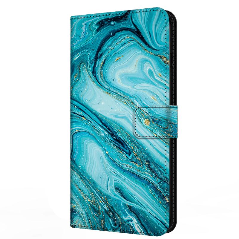 Кожаный чехол-книжка для Samsung A37 A57 Чехол Кошелек Книжка Подставка Магнитная Крышка Galaxy A 57 37 5G Capa Мраморные Узоры Funda Бампер