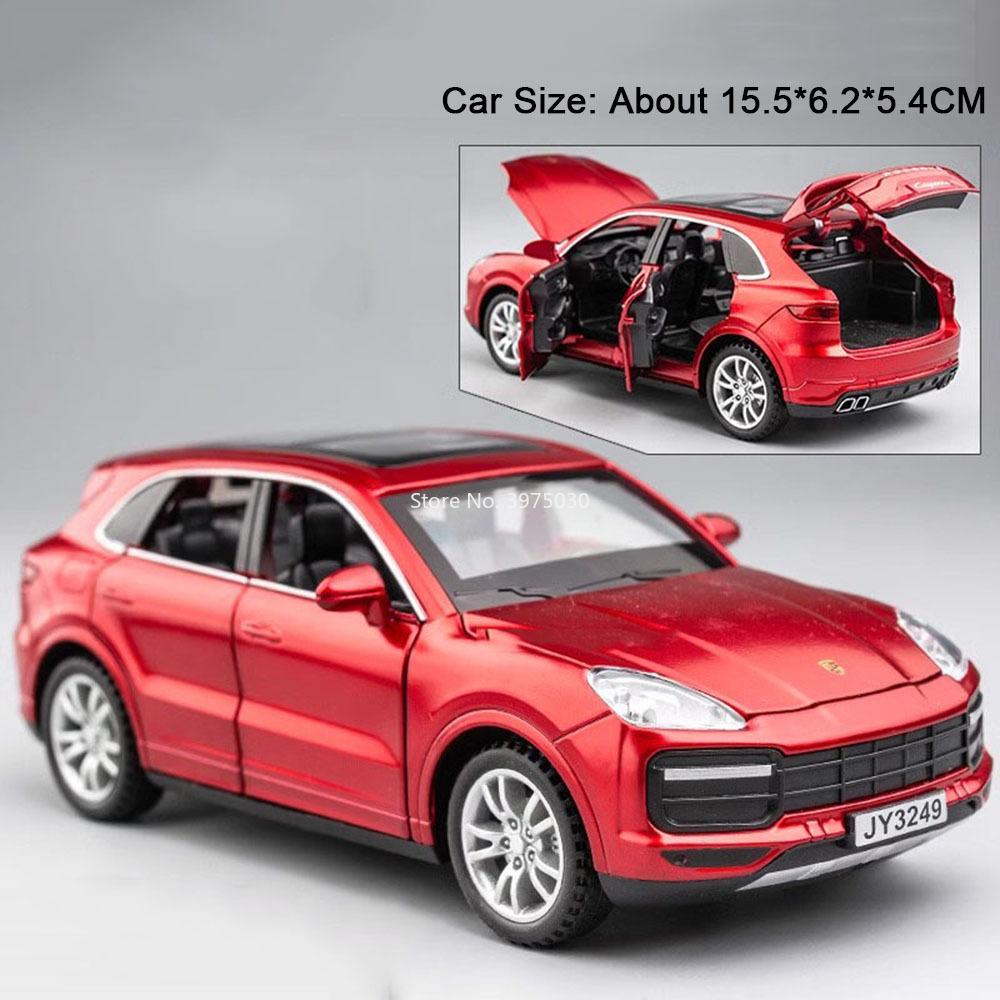 1:32 автомобиля Porsche Cayenne Macan Игрушки из сплава Литые модели Машинки с инерционным механизмом 6 дверей открываются Миниатюрный внедорожник Для ребенка Подарки взрослому