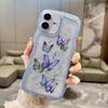 Блестящий Чехол-Бампер с Блестками и Пайетками 'Бабочка' Для iPhone 16 E 15 14 13 12 Mini 11 Pro XR X XS Max 7 8 Plus SE С Кудрявой Рамкой Bling Чехол