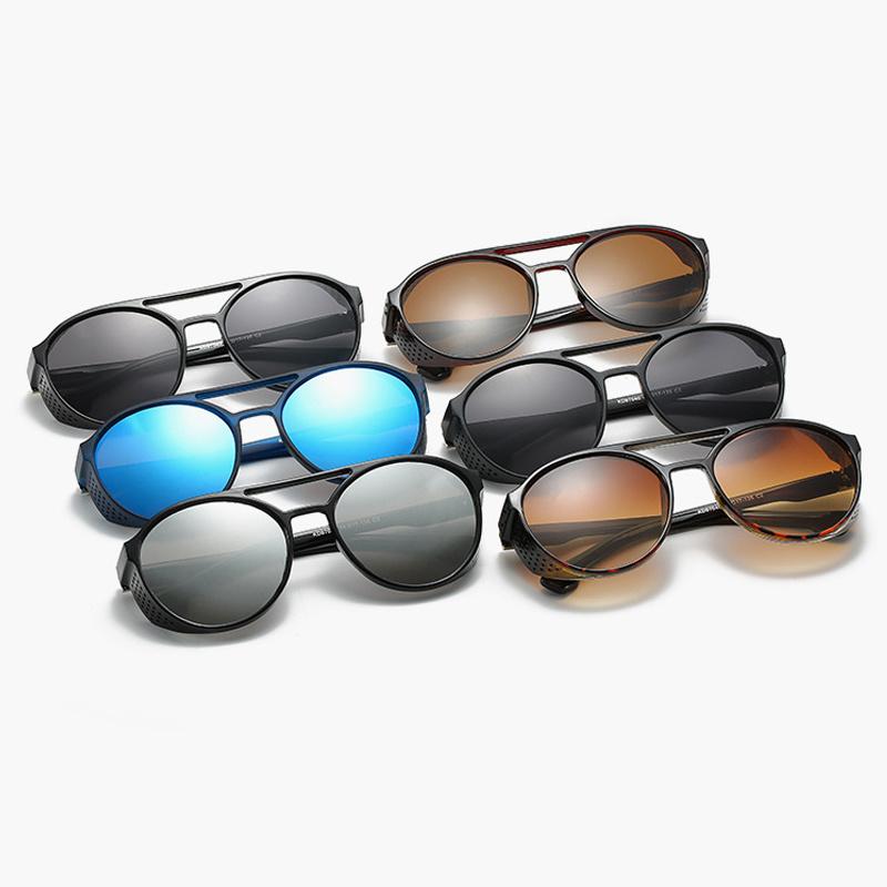 Винтажные круглые солнцезащитные очки стимпанк, мужские, дизайнерские, зеркальные, модные, для вождения