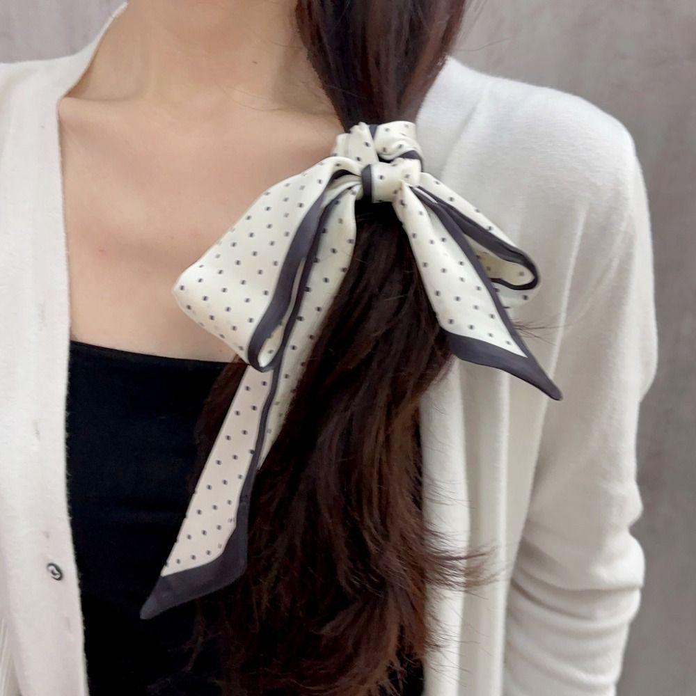 Luxury Narrow Edge Silk Scarf Polka Dot Neck Scarf Fashion Neck Strap  Clothing Accessories