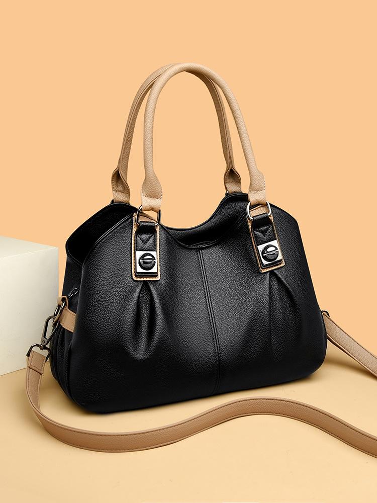 Fashion Soft Leather Handbag Large Capacity Women'S Bag Women'S Shoulder Messenger Bag Leather Texture