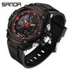 SANDA New Electronic Watch Hundred Beasts Green Light Waterproof Fashion Trend Black Technology Multi -functional Shock -proof Men's Watch