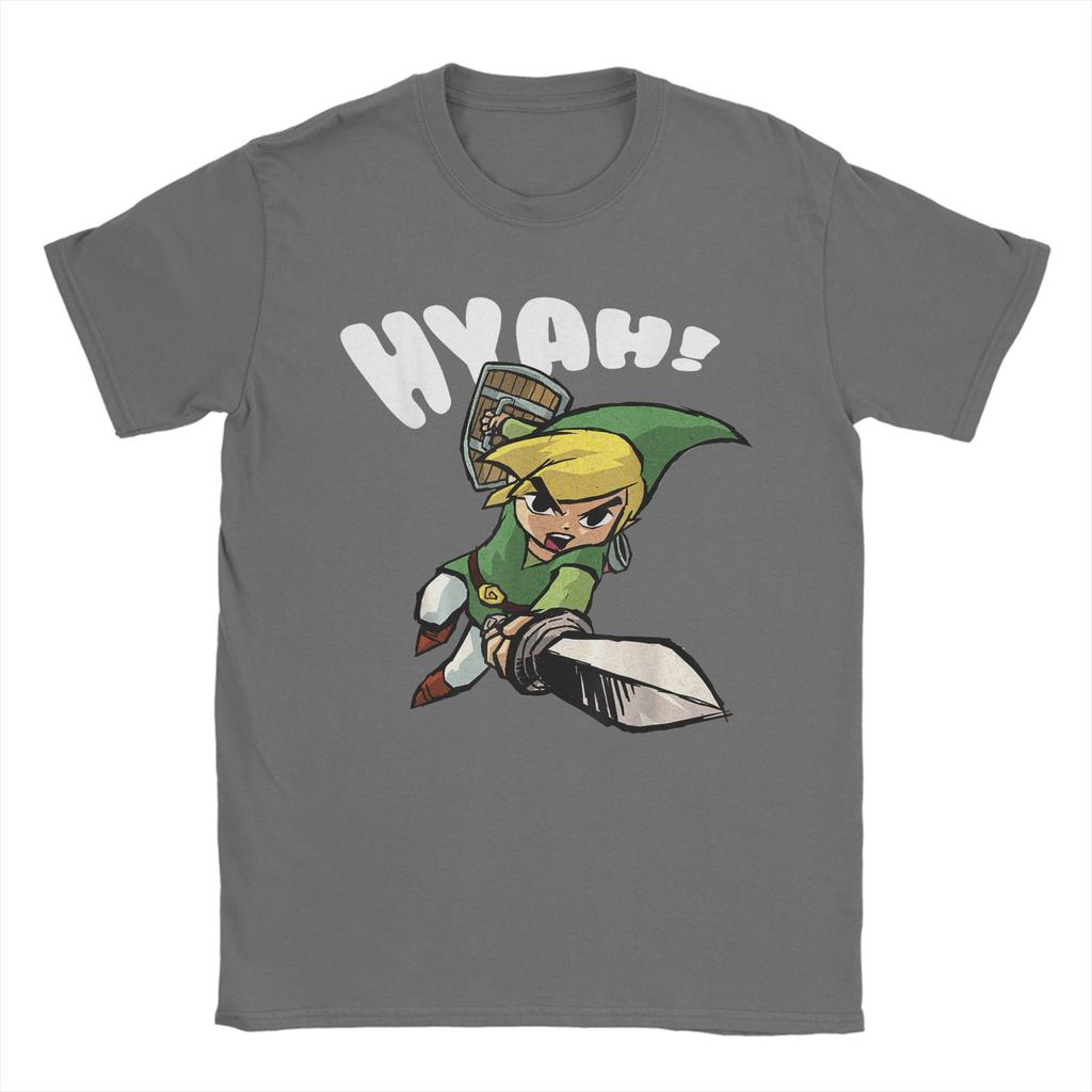 Zeldas Link Hyah Poster T Shirts Unisexs  Pure Cotton Novelty TShirts Round Collar  Tees Short Sleeve Tops Gift Idea