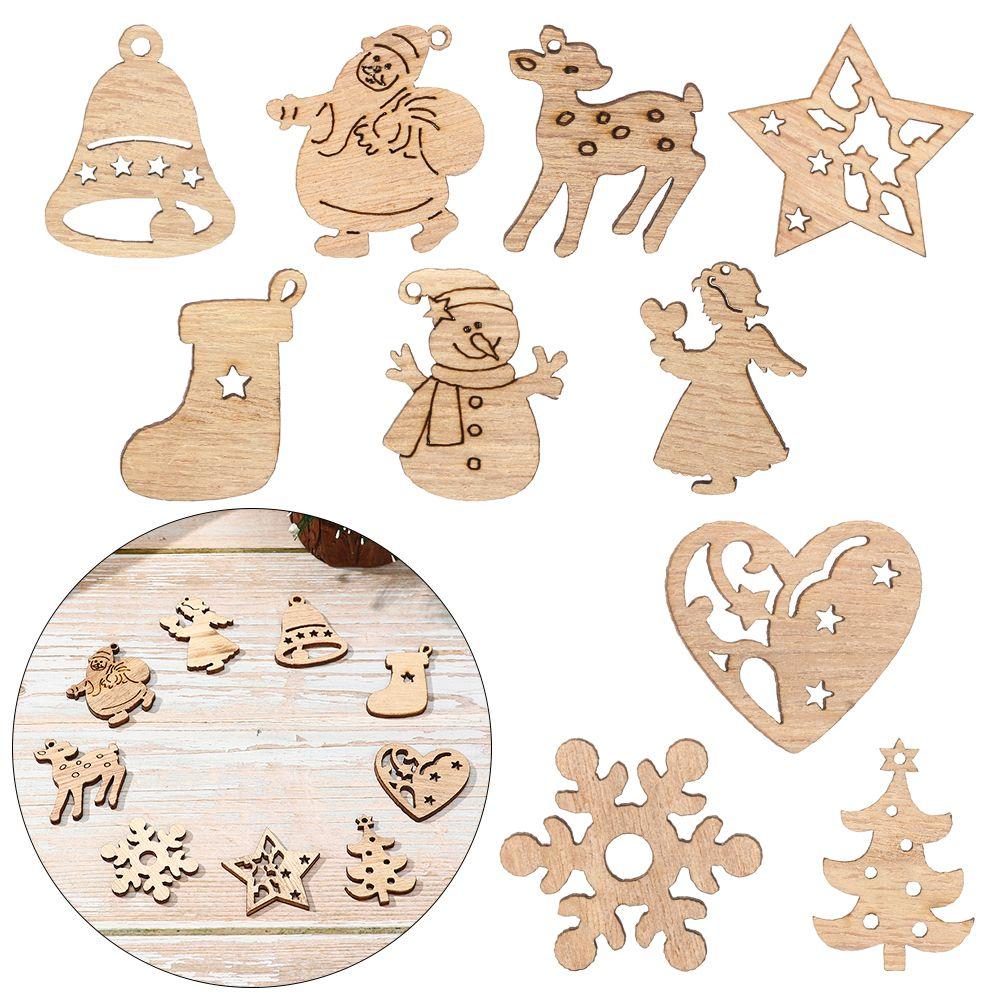 Украшения для вечеринки Снеговик Снежинка Подарочный Декор Рождественская елка Подвесное Украшение Мультяшная Деревянная Щепа