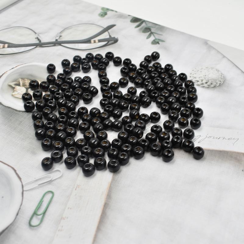 Деревянные бусины ручной работы из клена с большим отверстием 10 мм - Бочкообразные бусины в коричневых тонах для изготовления украшений своими руками