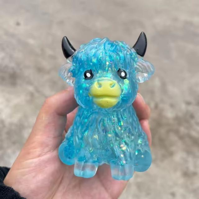 Блестящая Шотландская Корова Антистресс Мягкая Игрушка-Сквиш Медленно Возвращающая Форму Милая Мягкая Игрушка-Сенсорный Fidget для Снятия Тревоги