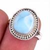 Natural Republic Larimar Gemstone 925 Sterling Silver Jewelry Ring Size 6.5 T7Z45