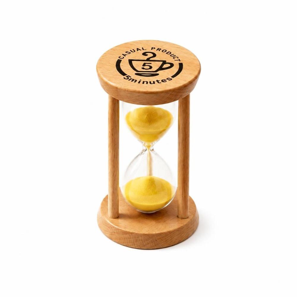 5 Minutes Wooden Hourglass Timer Portable Mini Sandglass Timer Sand Clock Timer Toothbrush Timer