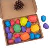 21PC Wooden Balance  Stacking Stone Lightweight Natural Colored Puzzle Toy