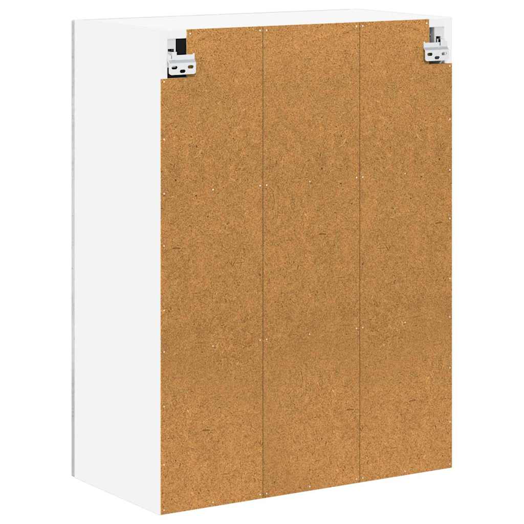 Wall Mounted Glass Cabinet LUCCA Concrete Grey 60 x 31 x 80 cm Engineered Wood