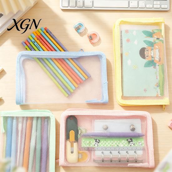 Durable PP File Protector Waterproof A6 Document Bag, Smooth Zipper Pencil Case, Student Case for Campus Transparent Organizer Stationery Receipts And
