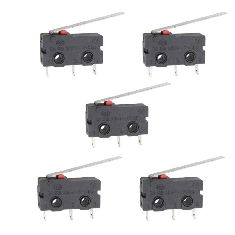 Black Housing Microswitch Assembly, KW11 KW12 Contact Button Control Unit with Metal Contacts and Rating Text Body